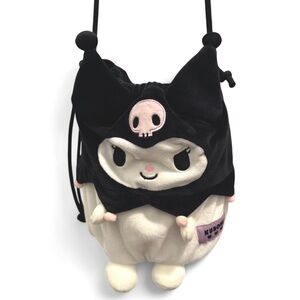 Sanrio Black and White Kuromi Plush Shoulder Bag pink accents never worn